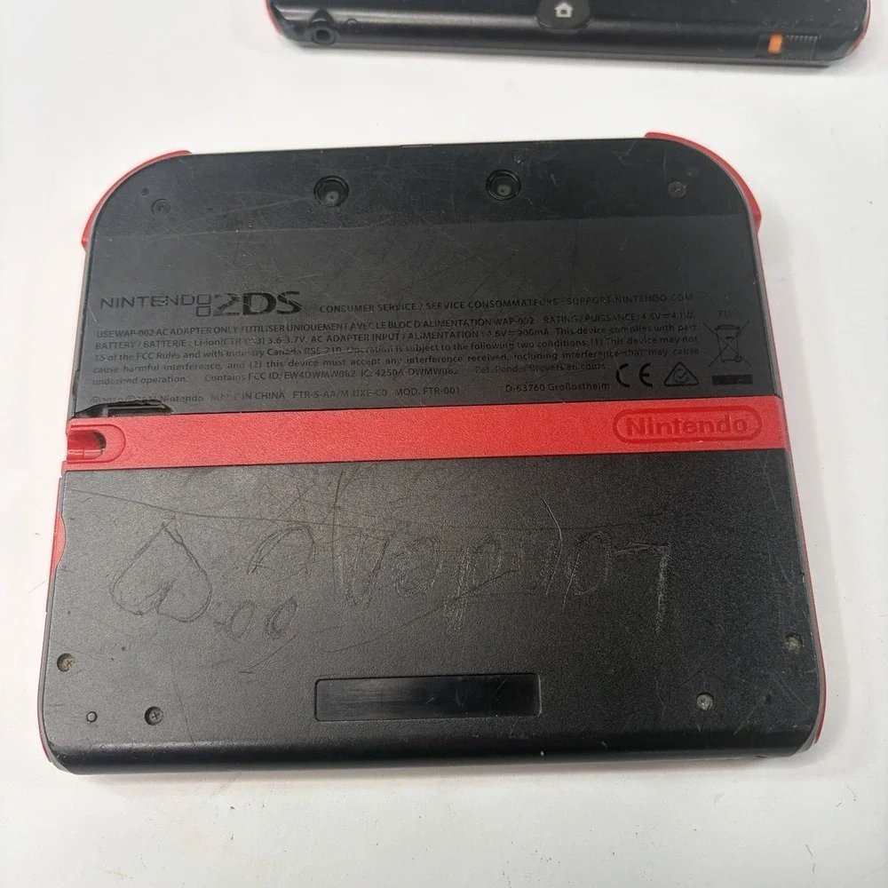 2 Nintendo 2DS Console Black / Red Crimson Slate Model Untested For Parts Set